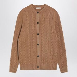 THE ROW Cable Knit Button-Front Cardigan Women Beige Sweaters & Knitwear